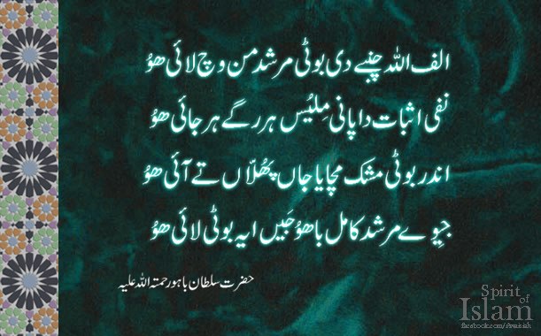 الف اللہ چنبے دی بوٹی مرشد من وچ لائی ھو